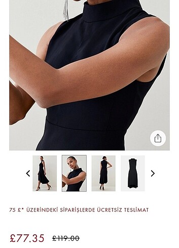 Midi boy abiye elbise - Görsel 6