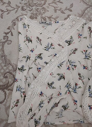 Crop V yaka gömlek bluz  - Görsel 5