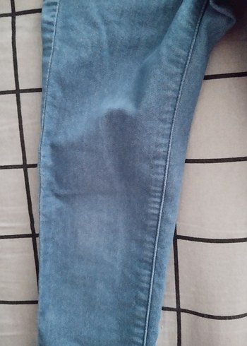 4 Yaş Beden Kız Çocuk Elastik Bel Mavi Denim Pantolon