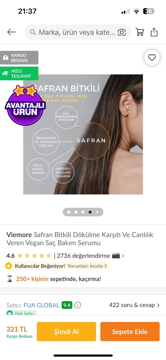 Viemore Safran Bitkili Saç Bakım Serumu - Görsel 2