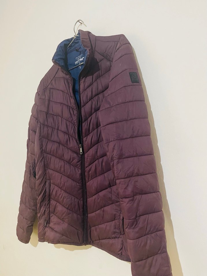 Bordo Fermuarlı Erkek  Mont - Görsel 5