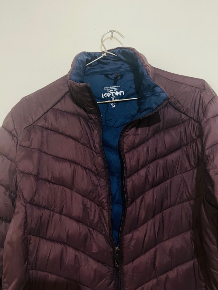 Bordo Fermuarlı Erkek  Mont - Görsel 3