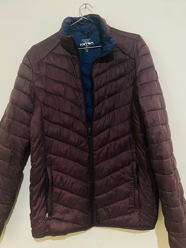 Bordo Fermuarlı Erkek  Mont - Görsel 2