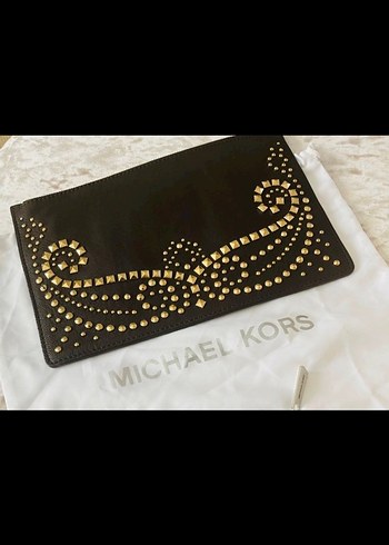 Michael Kors İşlemeli Deri Bohem Clutch - Görsel 2