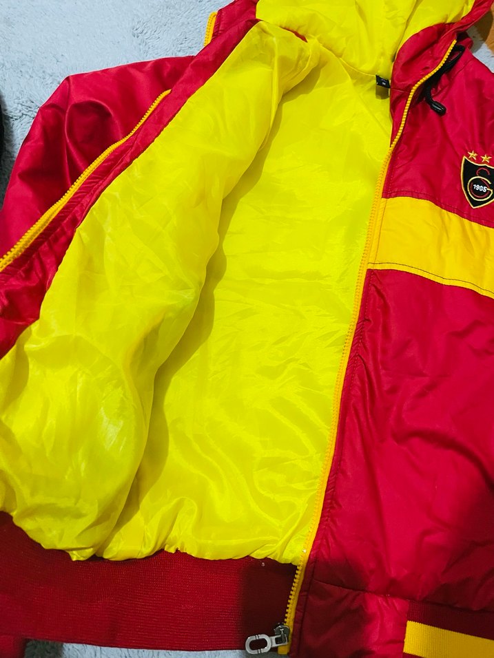 Kırmızı Sarı Fermuarlı Erkek Rüzgarlık Mont - Görsel 3