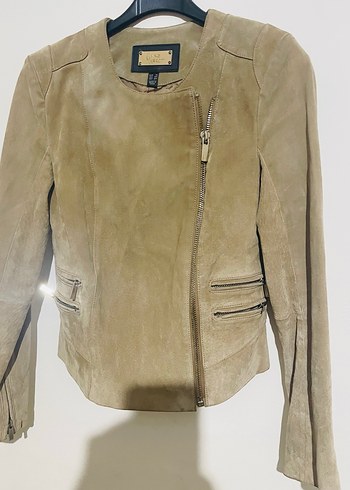 Kahverengi Süet Kadın Deri Ceket - Görsel 2