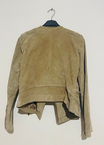 Kahverengi Süet Kadın Deri Ceket - Görsel 4