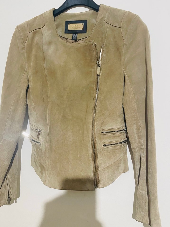 Kahverengi Süet Kadın Deri Ceket - Görsel 2