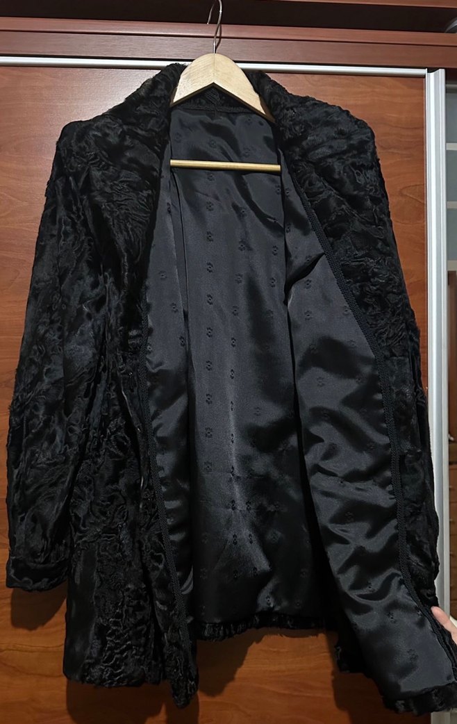 Kürk Detaylı Siyah Uzun Kadın Kaban - Görsel 2