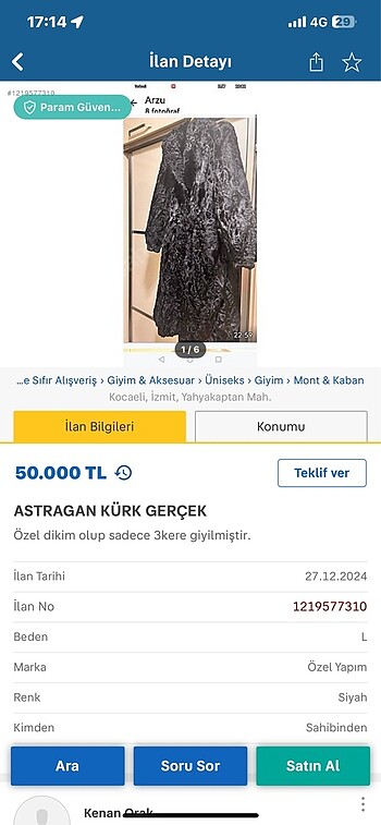 m Beden siyah Renk Gerçek Kürk