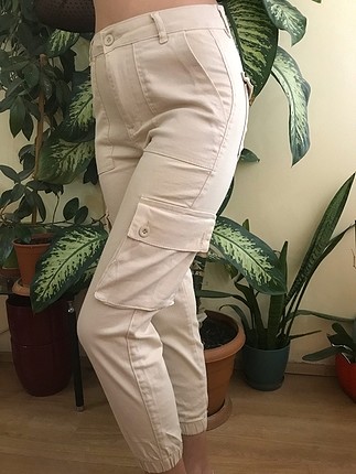 Krem Kargo pantolon 
