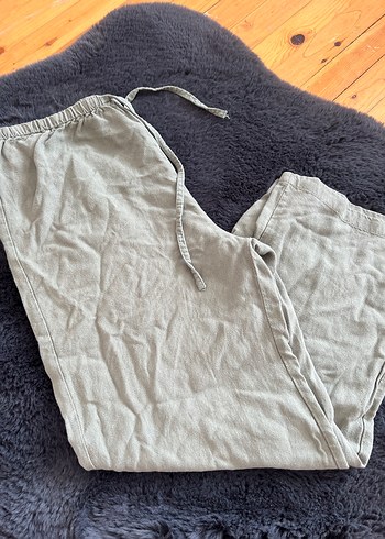 Pull Bear Keten Kadın Bol Kesim Pantolon