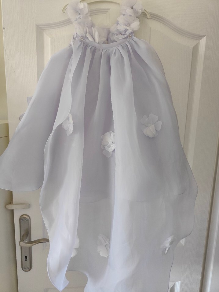 Çiçek Detaylı lila kuyruklu Elbise - Görsel 3