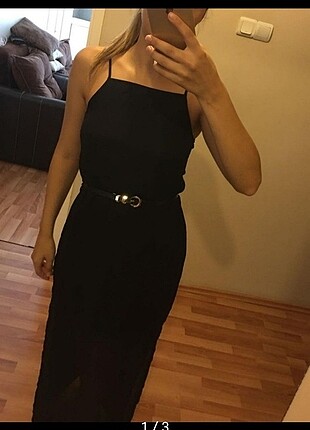 Askılı Şifon Elbise