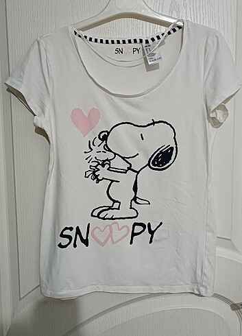 H&M Snoopy baskılı h&m t-shirt 