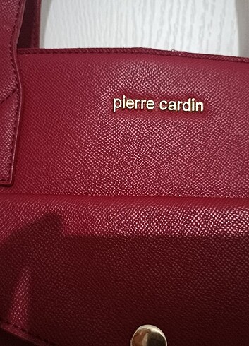  Beden kırmızı Renk Orijinal Pierre Cardin kol çantası 
