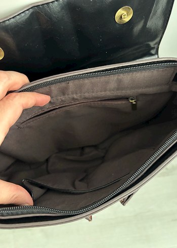 Beden Kahverengi Deri Tokalı Kadın Çantası