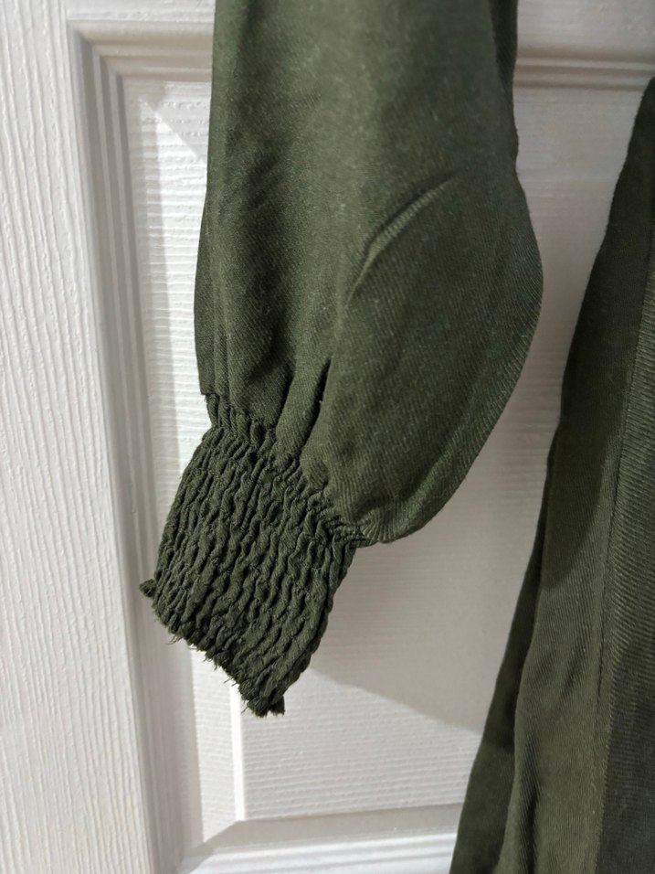 Haki Uzun Elbise - Görsel 3