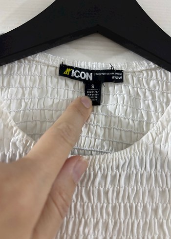 Beyaz kolauz şık üst bluz - Görsel 2