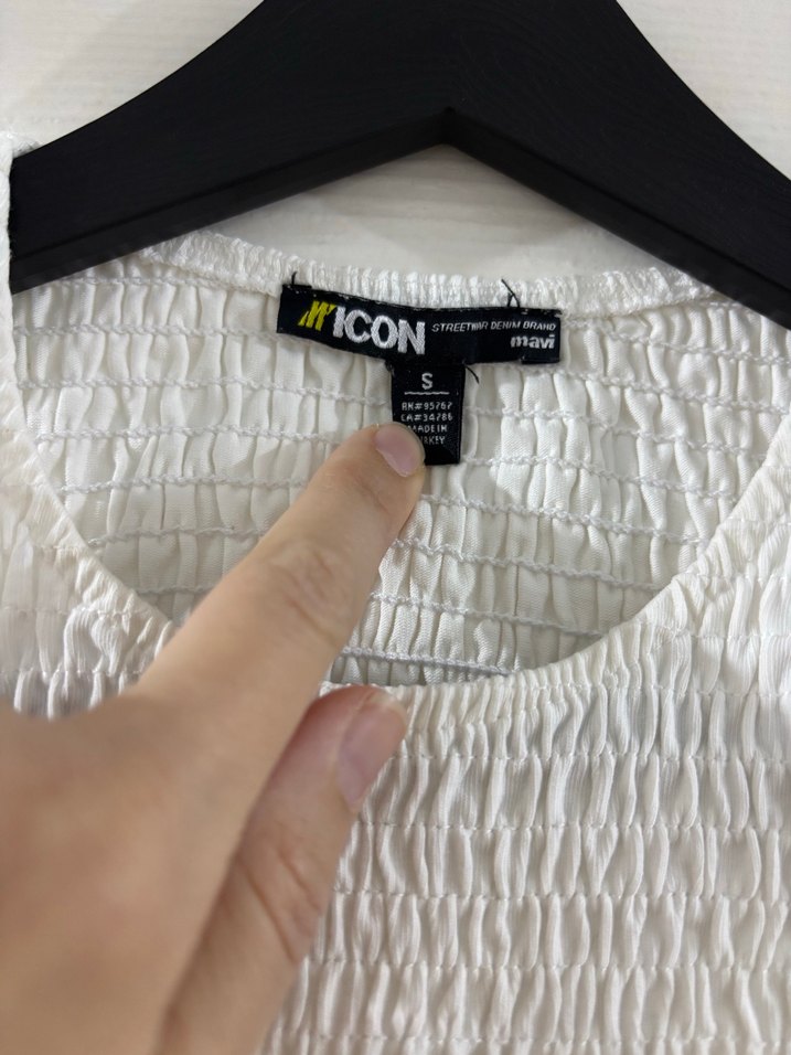 Beyaz kolauz şık üst bluz - Görsel 2