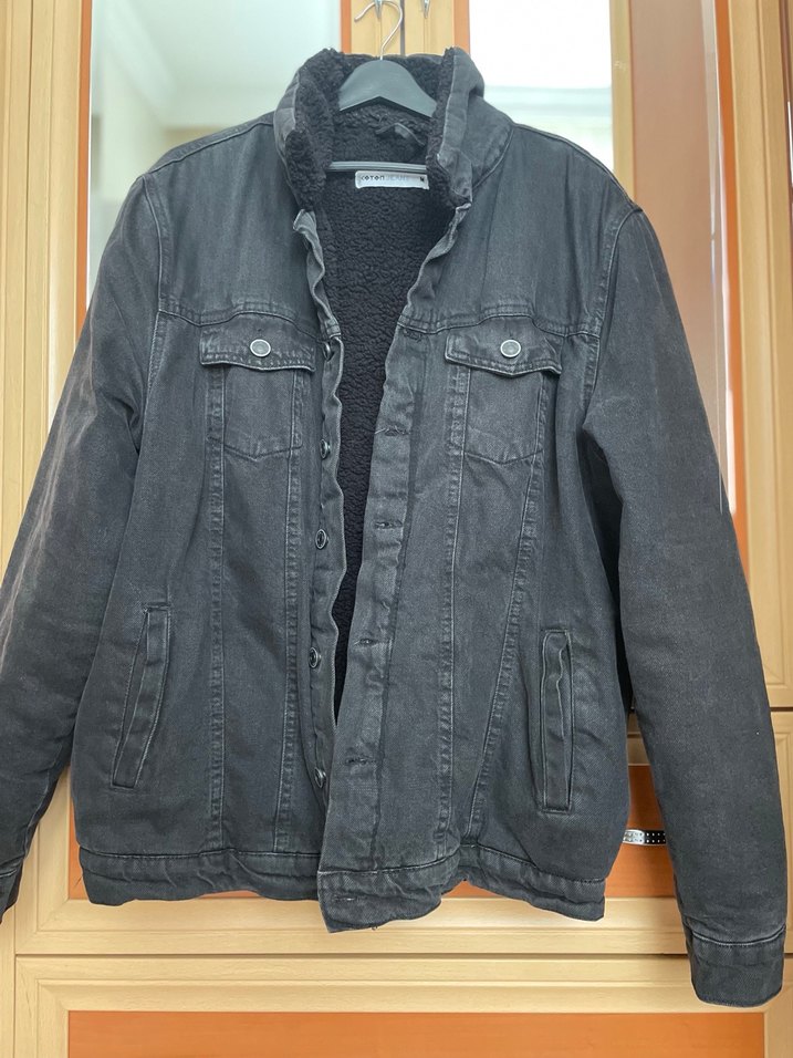 Düğmeli Siyah Denim Erkek  Ceket - Görsel 3