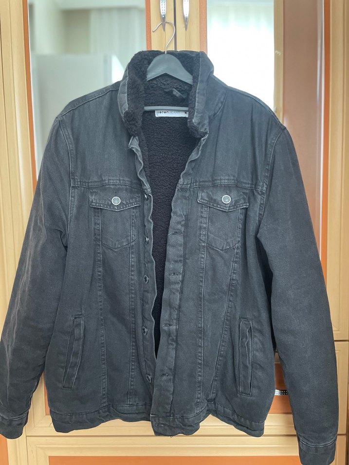 Düğmeli Siyah Denim Erkek  Ceket - Görsel 5