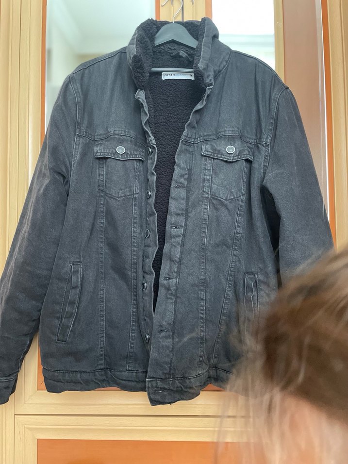 Düğmeli Siyah Denim Erkek  Ceket - Görsel 4