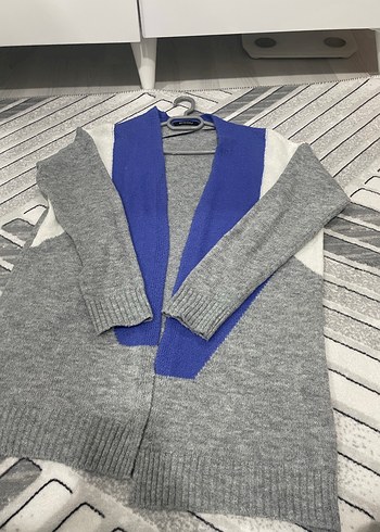 Gri Triko Midi Kadın Hırka - Görsel 5