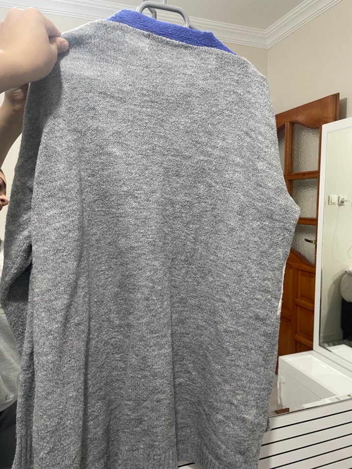 Gri Triko Midi Kadın Hırka - Görsel 4