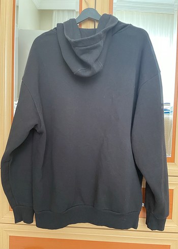 Erkek Siyah Kapüşonlu Sweatshirt - Görsel 3