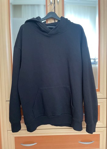 Erkek Siyah Kapüşonlu Sweatshirt - Görsel 8
