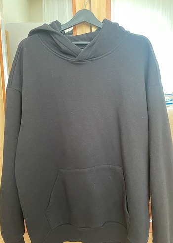 Erkek Siyah Kapüşonlu Sweatshirt - Görsel 9