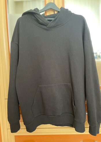 Erkek Siyah Kapüşonlu Sweatshirt - Görsel 6