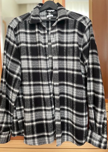 Gri Ekoseli Düğmeli Erkek Gömlek - Görsel 5