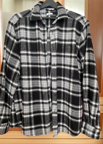 Gri Ekoseli Düğmeli Erkek Gömlek - Görsel 4