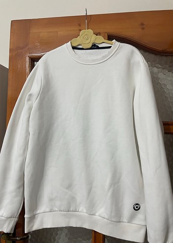 AVVA Beyaz  Bisiklet Yaka Sweatshirt - Görsel 4