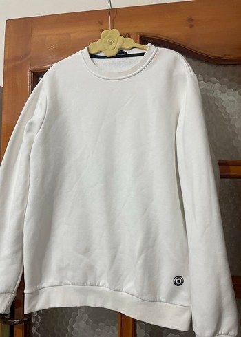 AVVA Beyaz  Bisiklet Yaka Sweatshirt - Görsel 3