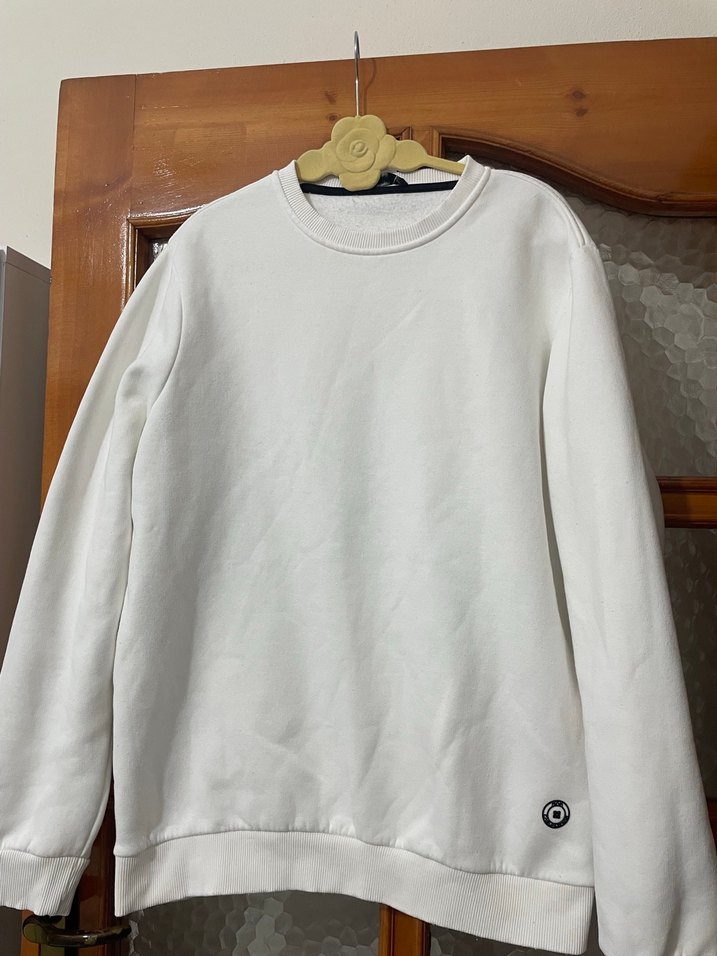 AVVA Beyaz  Bisiklet Yaka Sweatshirt - Görsel 4