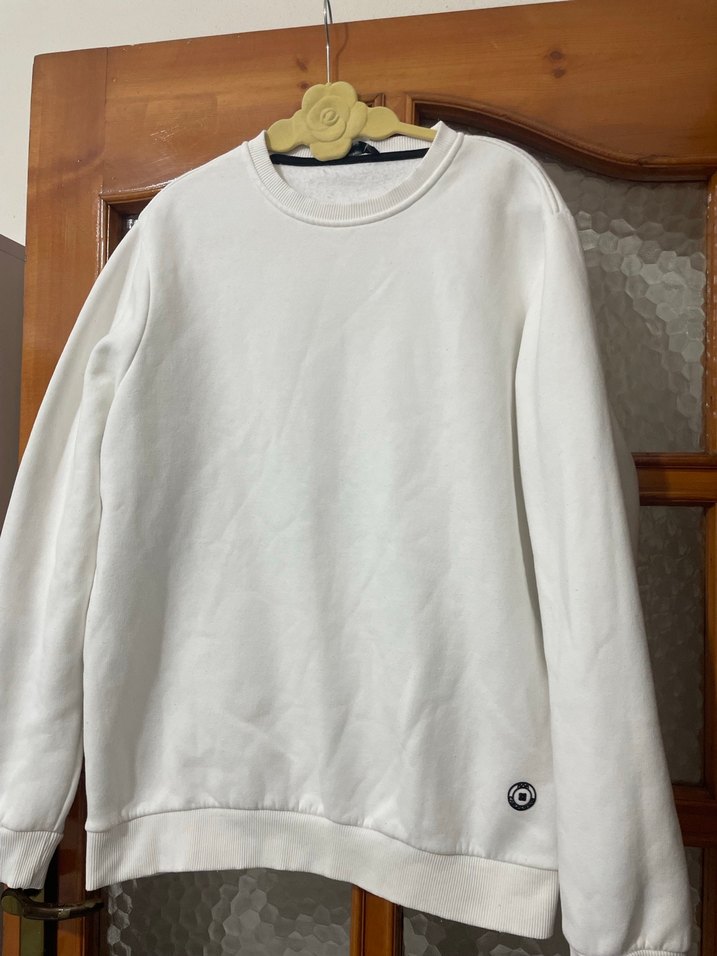 AVVA Beyaz  Bisiklet Yaka Sweatshirt - Görsel 3