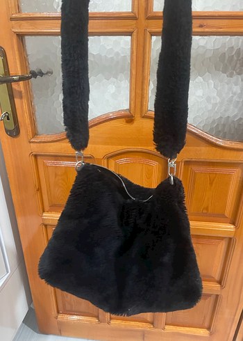 Siyah Kadın Peluş Omuz Çantası - Görsel 16