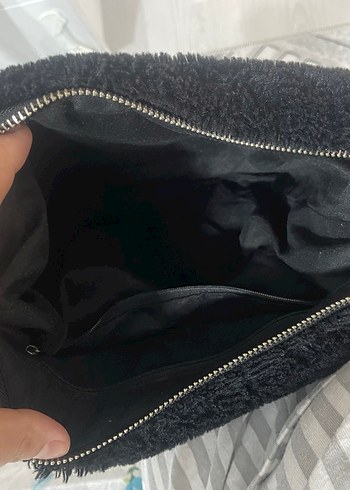 Siyah Kadın Peluş Omuz Çantası - Görsel 10