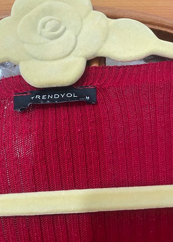Kırmızı  V Yaka İnce Örgü Kadın Kazak - Görsel 5