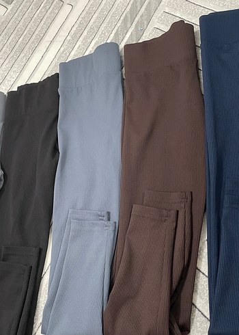 Kadın Kahverengi Pilili Normal Boy Tayt - Görsel 5