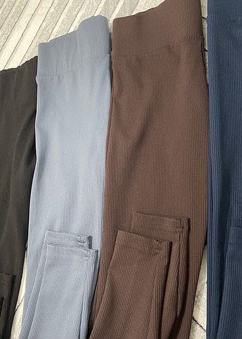 Kadın Kahverengi Pilili Normal Boy Tayt - Görsel 3