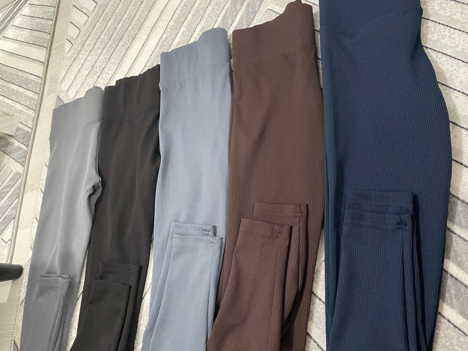 Kadın Kahverengi Pilili Normal Boy Tayt - Görsel 4