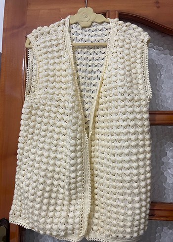 Kadın Örgü Bohem Kolsuz Yelek - Görsel 3