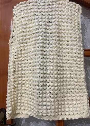 Kadın Örgü Bohem Kolsuz Yelek - Görsel 12