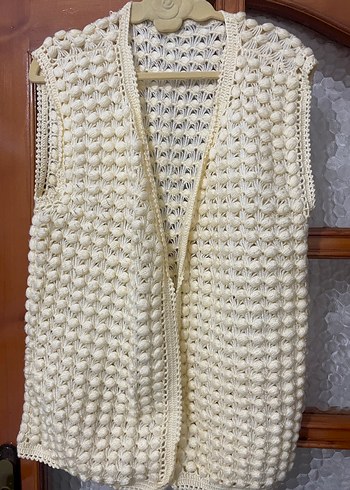 Kadın Örgü Bohem Kolsuz Yelek - Görsel 6