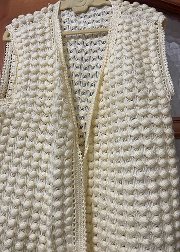 Kadın Örgü Bohem Kolsuz Yelek - Görsel 7