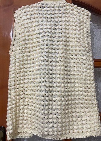 Kadın Örgü Bohem Kolsuz Yelek - Görsel 9